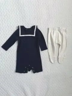 LITTLE PAGEセーラーロンパースB.A.Oタイツセット 70サイズ 韓国