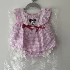 ミニーマウス ギンガムチェック セットアップ 夏 70 女の子