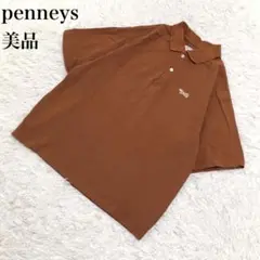 penneys ペニーズ ポロシャツ コットン 半袖 ブラウン L U78のサムネイル
