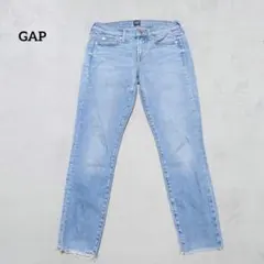 G4-3858　スキニーデニム　切りっぱなし　ローライズ　25インチ【ギャップ】