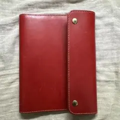 IL BISONTE システム手帳 ミニ レザー ペンシル付き レッド - メルカリ