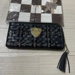 【ゆずあん様】アタオ長財布　リモ　黒　ルーク　パイソン　メッシュ　編み込み