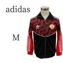 adidas アディダス トラックジャケット　赤×黒 長袖 ジャージ M レア