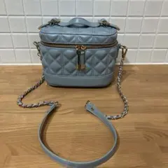 【美品】RANDA キルティング 2WAY バニティバッグ 水色