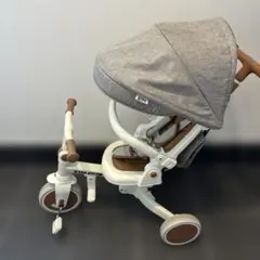 BTM グレー 三輪車　ベージュ×ブラウン　折りたたみタイプ　7in1のサムネイル