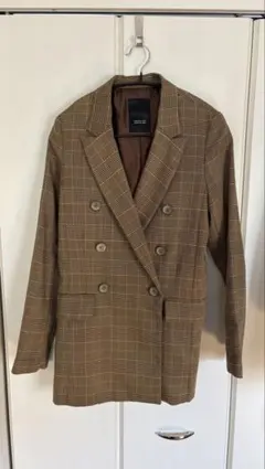 laboratory workブラウン系チェック ダブルブレストジャケット