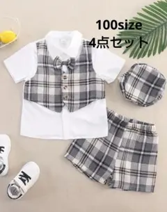 新品未使用　100サイズ　結婚式　スーツ　フォーマル　キッズ　子供　半袖