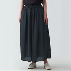 無印良品　強撚ボイルスカートM-L