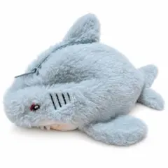 サメ ぬいぐるみポーチ ブルーグレー ファスナー ペンケース 小物 14