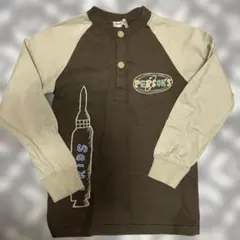 長袖カットソー ロボットデザイン ブラウン