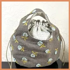 ミナペルホネンskip・ころんとした巾着バッグ