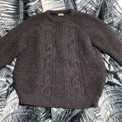 70s ビンテージ アイルランド製 ケーブル フィッシャーマン ニット