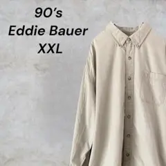 90's Eddie Bauer XXL ベージュシャツ