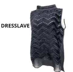 ドレスレイブ　フロッキーボーダー　シアートップス　モックネック