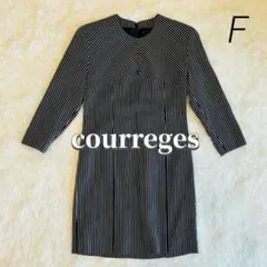 美品 courreges【ストライプワンピース】Y2K 平成レトロ ひざ丈のサムネイル