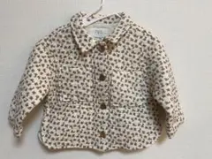 ZARA アイボリー花柄キルティングジャケット 18-24ヶ月
