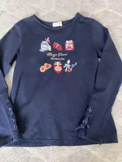 mezzo piano 刺繍入り長袖カットソー 140