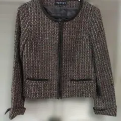 INDIVI ノーカラージャケット 40サイズ