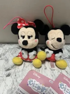 ディズニー ミッキー ミニー むにゃすやマスコット 2個セット FuRyu