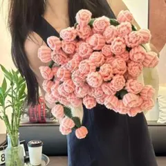 ブランケット 完成品 ピンクバラ花束風 敬老の日 母の日 誕生日 贈り物 赤薔薇