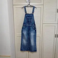 ZARA BASIC デニムサロペット ダメージ加工のサムネイル