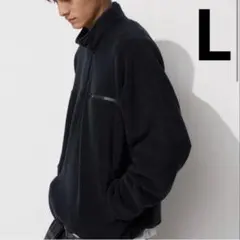 ユニクロ フリースオーバーサイズハーフジッププルオーバー L ブラック新品未使用