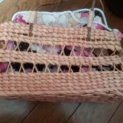 和装用バッグ 編み込み素材 ピンク系