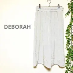 【DEBORAH/デボラ】ひざ丈スカート　ドット　水玉　白黒　裏地キュプラ　Mのサムネイル