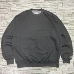 Champion 無地 スウェット グレー 袖ワンポイント ノームコア