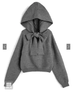 GRL フード付きリボンニットトップス[an1925]