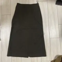 UNIQLO ブラッシュドジャージーナロースカート　Mダークカーキ(ブラウン)