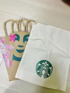 スターバックス ギフト用布袋&紙袋4枚　さくら