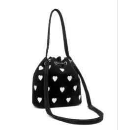 ハート柄 スエード風 ショルダーバッグ
