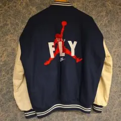 90s NIKE　銀タグ JORDAN FLGHT CLUB腕レザースタジャン