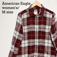American Eagle レディースM チェック柄 長袖 フランネルシャツ