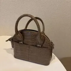 ZARA クロコ型押し 2WAY ミニバッグ ショルダーバッグ ブラウンのサムネイル