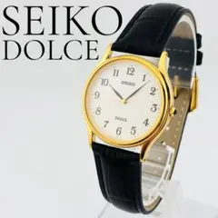 【美品/電池交換済】SEIKO　DOLCE　腕時計　ゴールド　新品ベルト