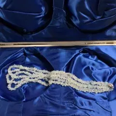 アクアマリン3連ロングネックレス