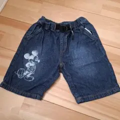 110cm ミッキーマウス デニムハーフパンツ