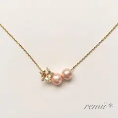 star＊コットンパール✴︎ネックレス《コーラルピンク》