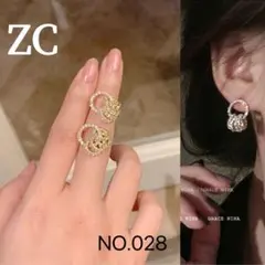 キラキラ ピアス 揺れる ラインストーン ゴールド 韓国風 上品 レディース