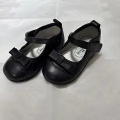 【美品】黒いリボン付きフォーマルシューズ（14cm）