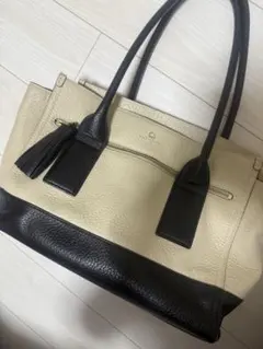 Kate spade レザー トートバッグ ブラックベージュ【値下げ】