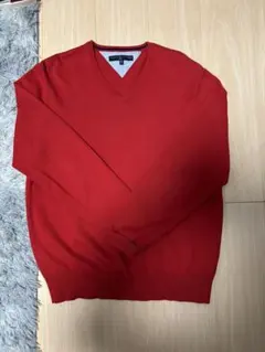TOMMY HILFIGER レッド Vネックセーター M