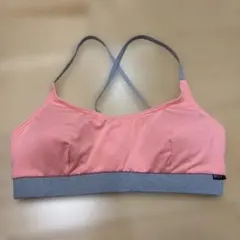 ROXY 水着トップ ピンク・グレー クロスストラップ