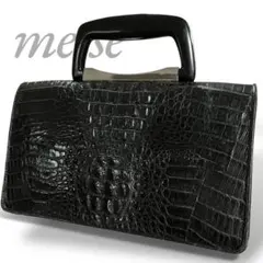 クロコダイル クラッチバッグ ビジネスバッグ セカンドバッグ レザー ブラック