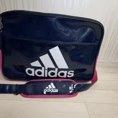 adidas エナメルバッグ ネイビー 大容量 ショルダー