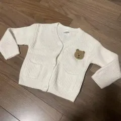 GAP ホワイト クマ刺繍 ニットカーディガン 18-24month