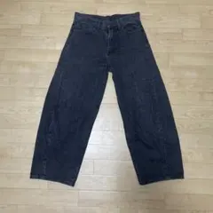 GU メンズデニムパンツ ダークグレー(ブラック)29インチ