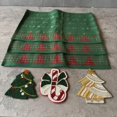 クリスマス ランチョンマット ビーズコースター 4点セット 0808のサムネイル
